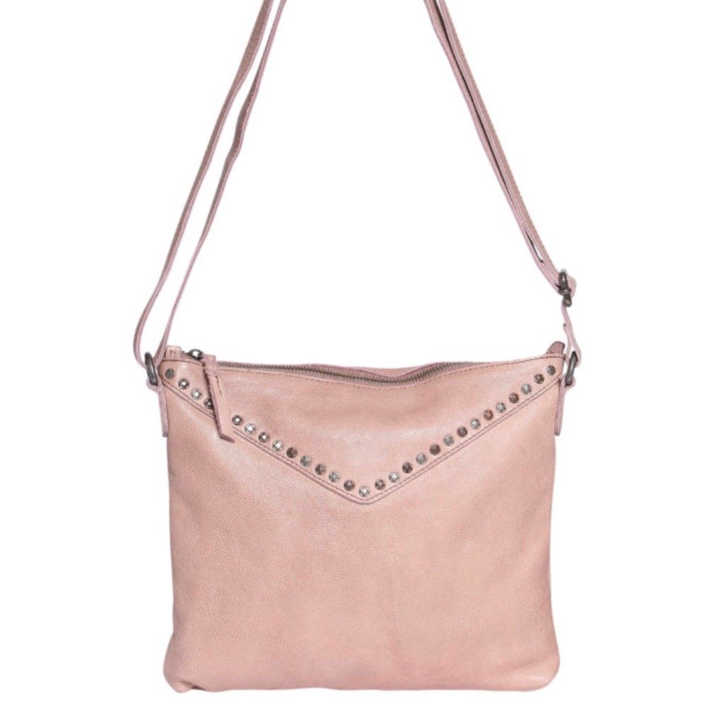 Pink Leather Crossbody Bag | Leather | Handbags | The Leather Crew